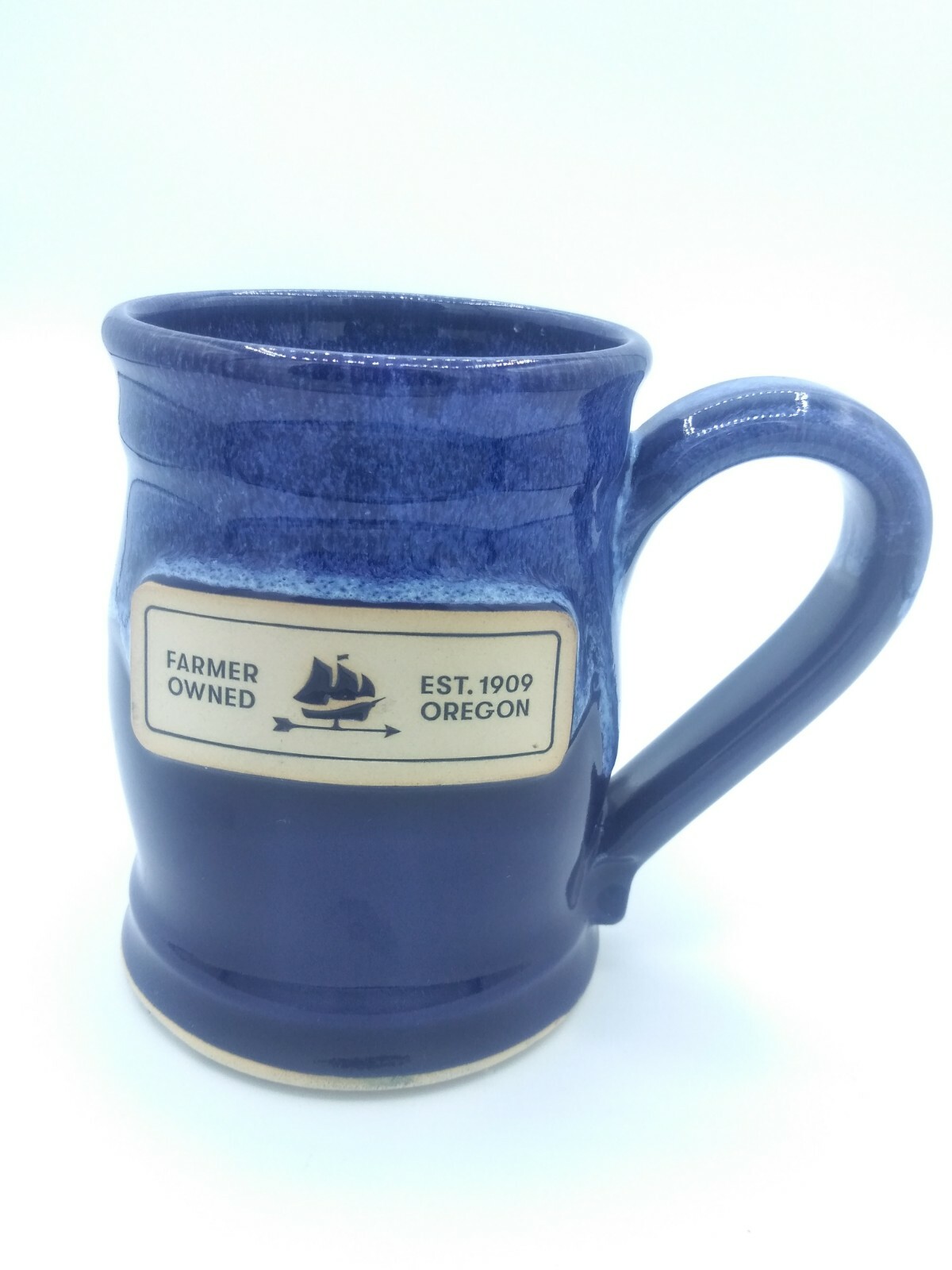 2019 Blue Glazed Ceramic Stoneware Coffee Mug With Cork Bottom