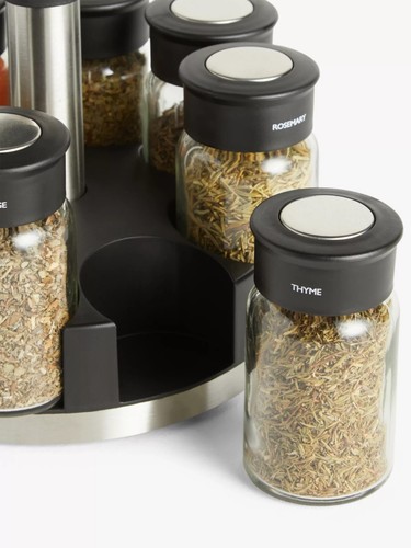 John Lewis Freestanding Filled Spice Rack Carousel 8 Jar (H16.5cm x Dia. 18cm) - Picture 4 of 6