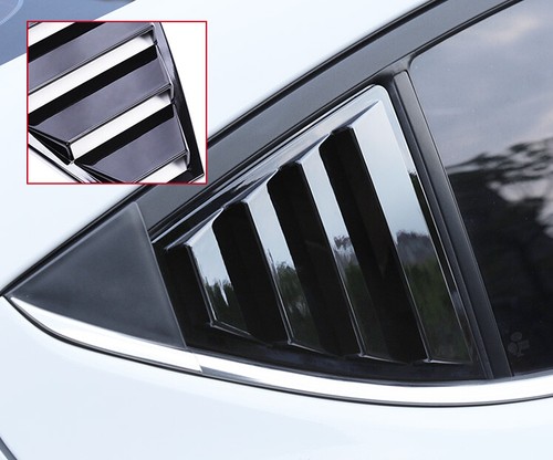 2017-2020 For Hyundai Elantra Glossy Black Side Window Louver Shutter Cover Trim - Picture 4 of 9