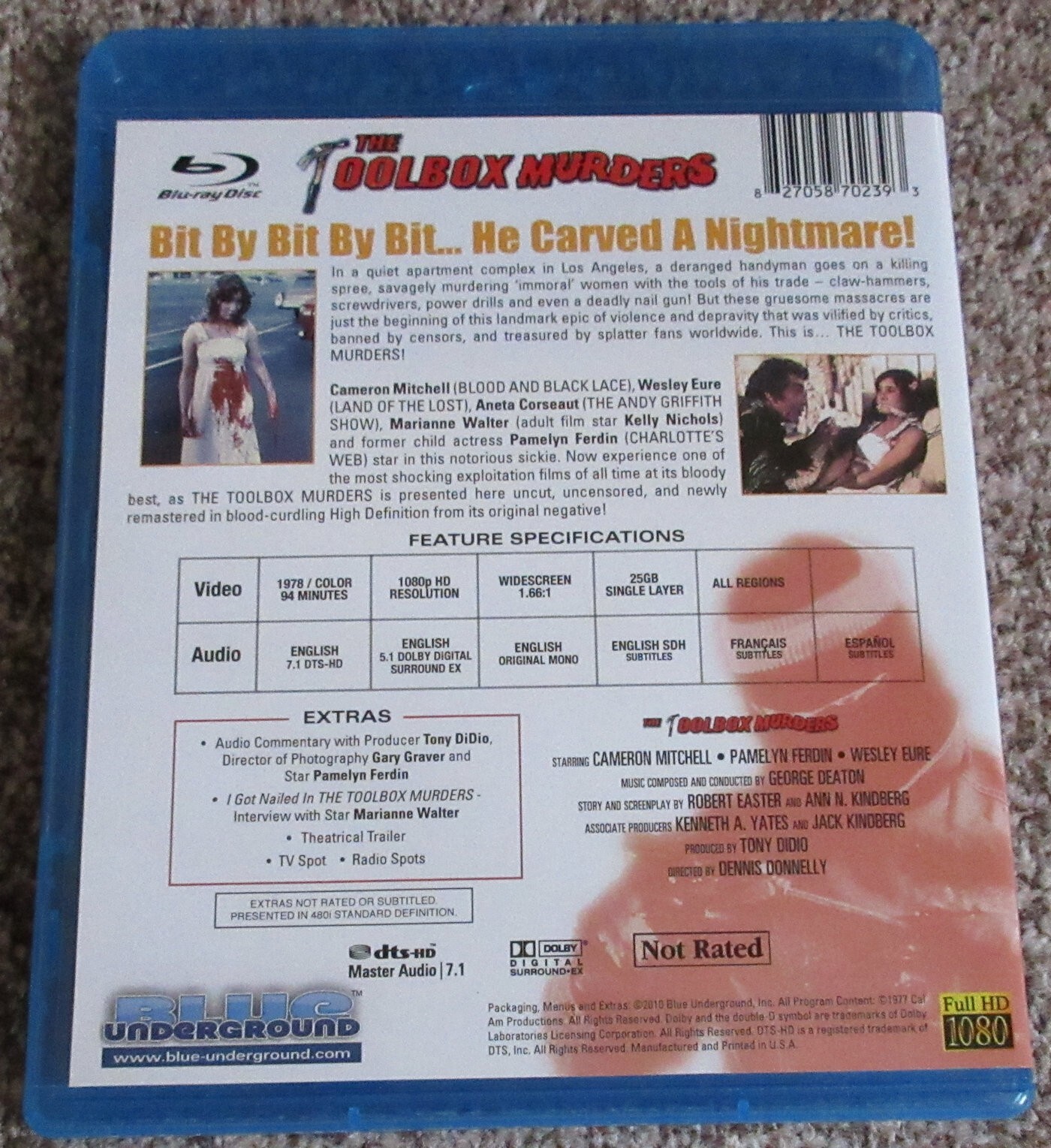 THE TOOLBOX MURDERS (1978) Blue Underground Bluray, Dennis Donnelly