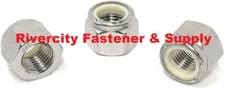 (25) 1/4-28 Nylon Insert Lock / Stop / Nuts / Nylocks Stainless Steel 1/4x28