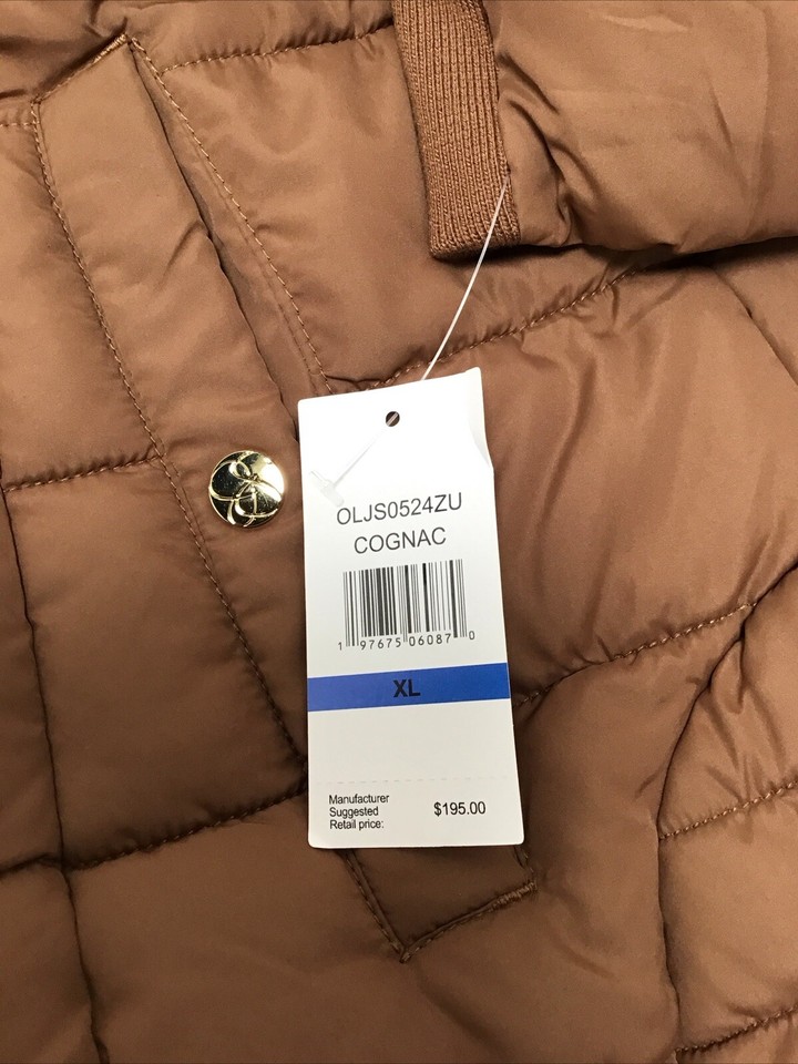 Jessica Simpson Women’s Quilted Puffer Jacket Packable Hood In Brown