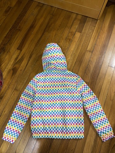 NWOT VANS Kastle Rainbow Checkered Mesh Hooded Full Zip Windbreaker Jacket Small - Picture 9 of 12