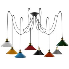 8 Lights Spider Pendant Light Industrial Hanging Ceiling Multiple Pendant E27