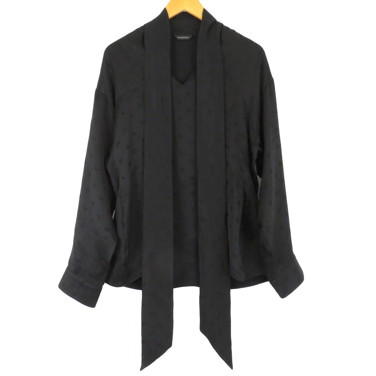 BALENCIAGA logo bowtie blouse Women black 【A】 thumbnail 3