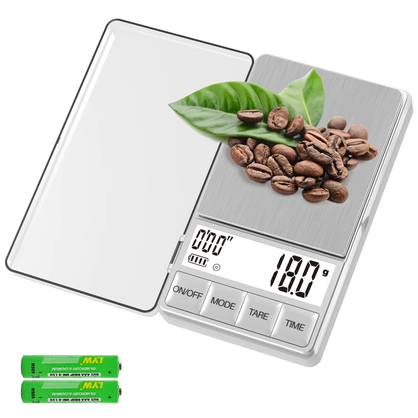 Small Coffee Scale Timer Espresso 1000x0.1g Mini Food Large Backlit LCD Display