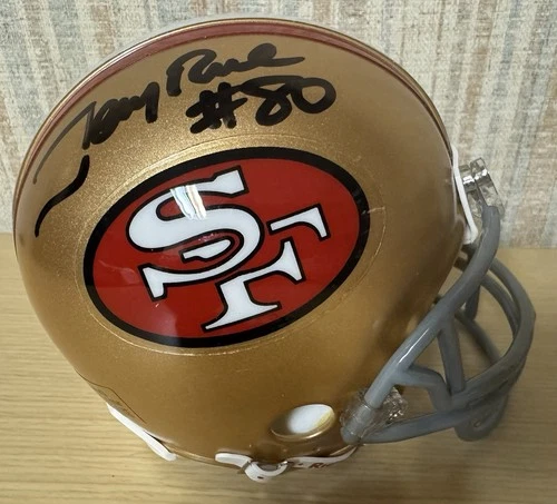 Jerry Rice Signed Autograph SF 49ers Mini Helmet NFL Football