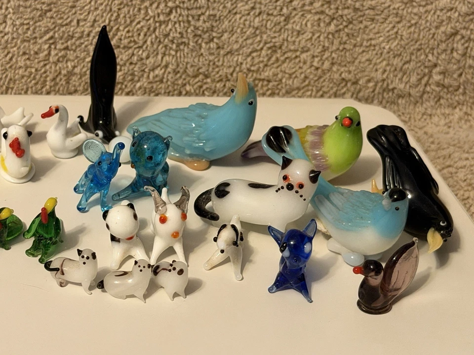 Colección de estatuillas vintage de vidrio soplado y cerámica - 41 piezas Foto 3 de 4