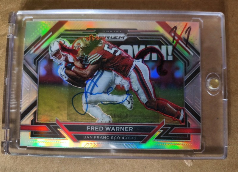 Fred Warner Lockdown 2022 Custom Art One Of One BULL Auto 1/1 autograph 49ers