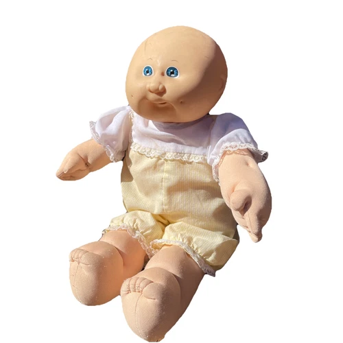 Vintage 80s 12 Inch CABBAGE PATCH KIDS DOLL Bald with Blue Eyes Original Clothes