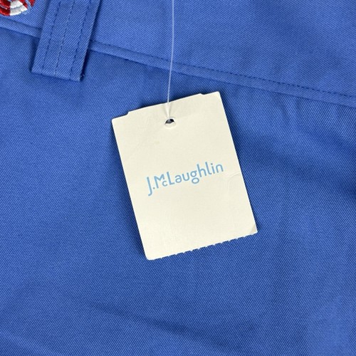 J. McLaughlin Shorts Mens 38 Blue Devon Embroidered Lightweight Sailboats NWT - Picture 8 of 14