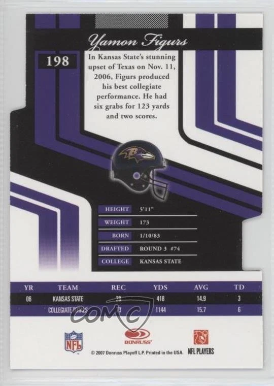 2007 Donruss Elite Rookie Aspirations Die-Cut /84 Yamon Figurs #198 Rookie RC - Image 2 of 2