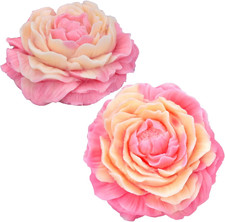 2 Pack Peony Flower Soap  Candle Mold - Silicone 3D Molds for Candy  Home D...