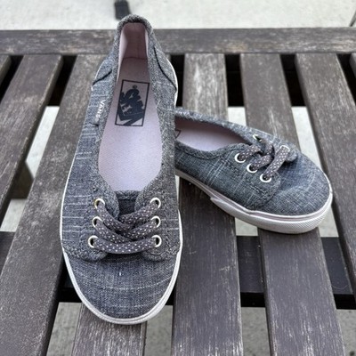 Vans Girls 11.5 Grey Missy Lo Pro Era Sneakers Skater Casual Canvas Low Top