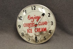 VINTAGE 1960s PAM TELASIGN WALL CLOCK PARTS REPAIR- COUNTRY CLUB ICE CREAM