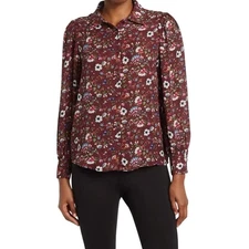 NWT Elie Tahari Long Sleeve Floral Spring Summer Workwear Blouse Size XL