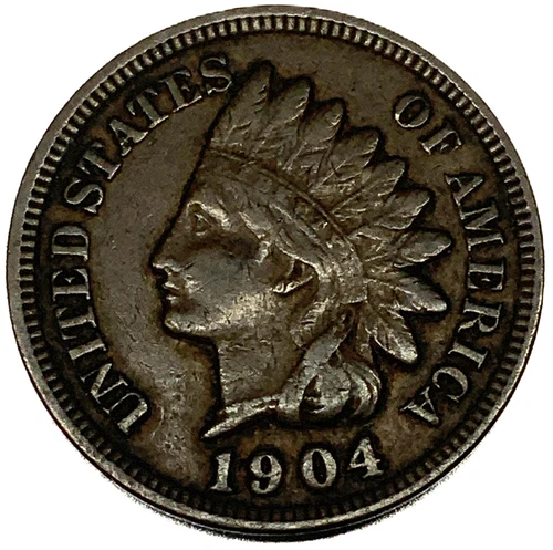 1904 Indian Head Cent Fine Condition Penny 1c Cent - 2249