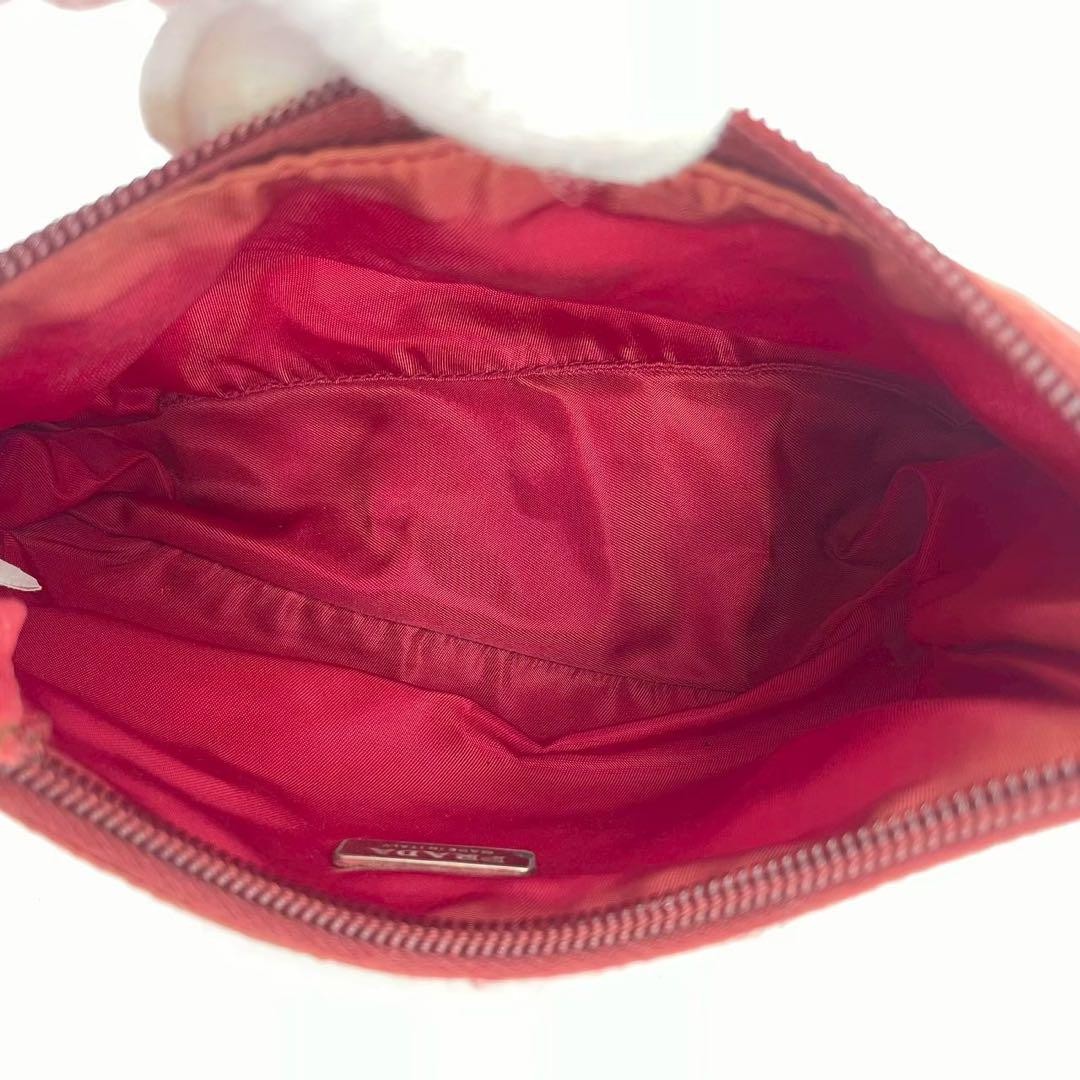 PRADA Accessory Pouch Hand Bag Tote Purse Logo Nylon Red Authentic thumbnail 18