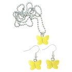 Yellow Butterfly Necklace & earrings made w/ Brick Butterflies & Ball Chain — photo 1