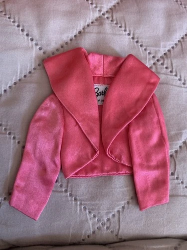 Vintage Barbie Doll Clothes # 1611 Satin N Rose Pink Bolero Jacket, Mattel 1960