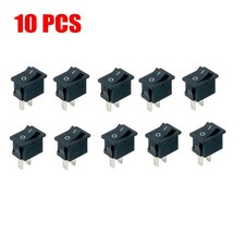 Small Black Rocker Switch 2 Pin ON/OFF SPST for Control Panels (10PCS)