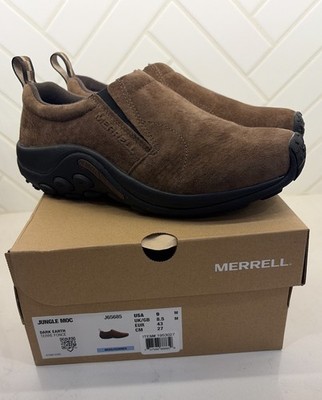 MERRELL Men's Size 9 M JUNGLE MOC Slip On Shoes DARK EARTH Brown Outdoors NEW