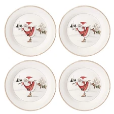 Atelier Christmas Twig Holiday Dinner Plate (Set of 4) - Holiday-Themed Earth...