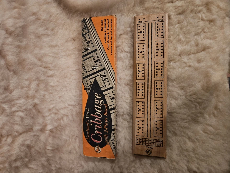 VintageCardinal Wood Cribbage 2 Player Board Game  with Instructions & Pegs  - Image 2 of 3