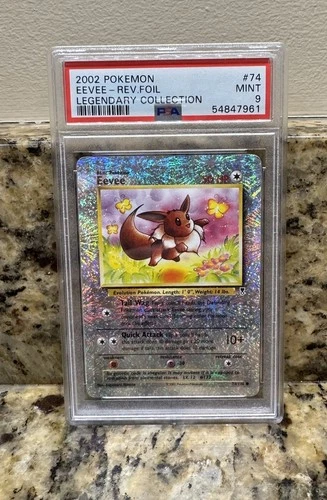 2002 POKEMON LEGENDARY COLLECTION #74 EEVEE REVERSE HOLO FOIL PSA  27 Higher)