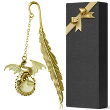 Fantasy Fourth Wing Metal Bookmark Glow in The Dark, Cool Dragon Bookmark Gif...