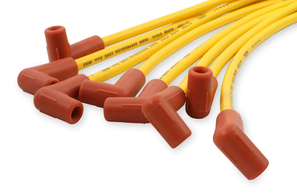 Juego de cables de bujía ACCEL 4041 - 8 mm - amarillo con botas naranjas de 90 grados Foto 4 de 4
