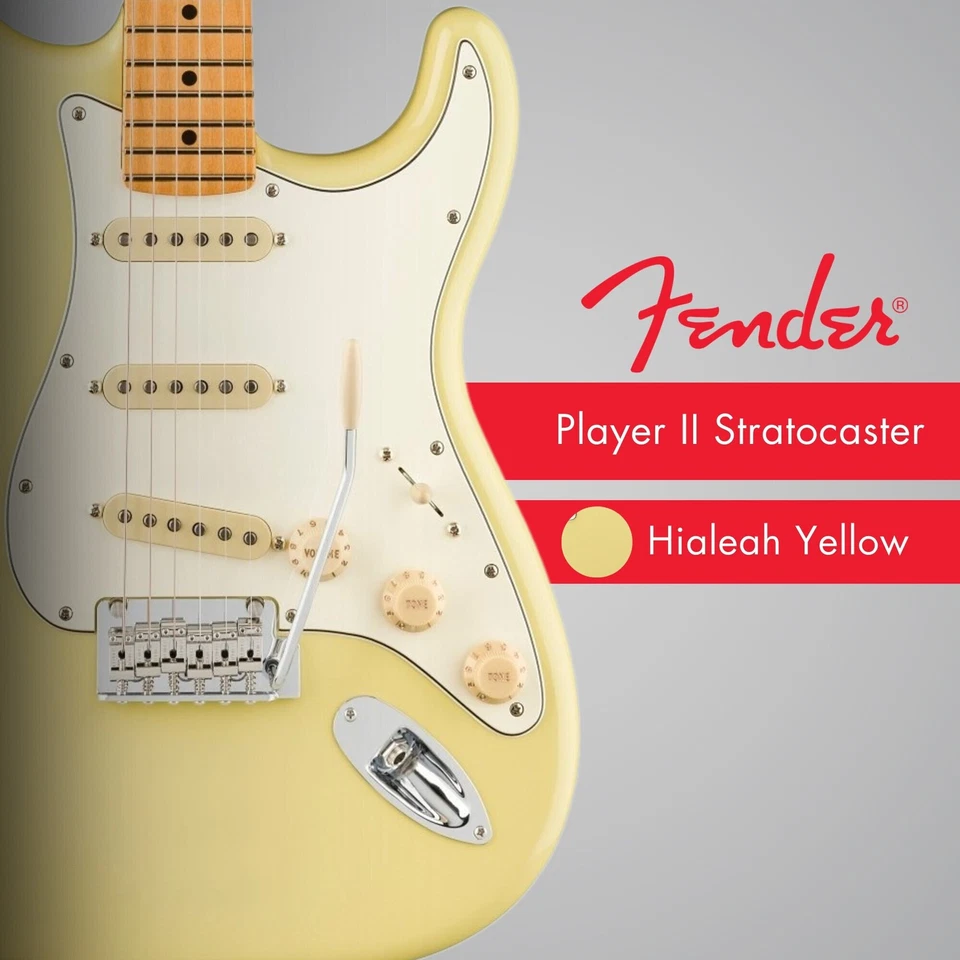 Fender Player II Stratocaster, Maple Fingerboard, Hialeah Yellow Electric Guitar - Image 2 of 4