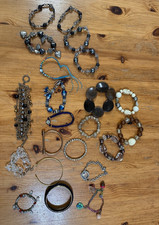 Lot of 22 Costume Jewelry Mixed Fashion Bracelets Bangles