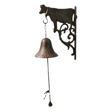 Rustic Cow Wall Bell – Vintage Cast Iron Farmhouse Outdoor Décor