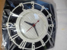 1950s retro Spartus twin electric wall  clock , New in box 7" black vintage