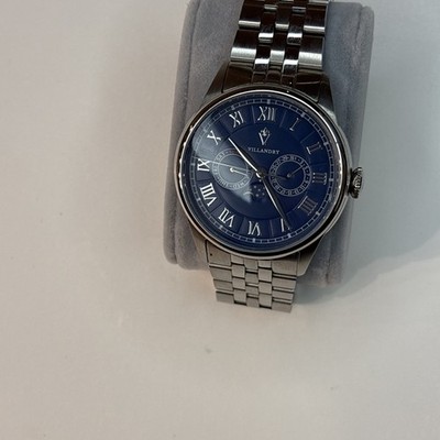 Villandry Bleu Acier Moonphase Men's Watch Blue Dial / Stainless Steel Bracelet