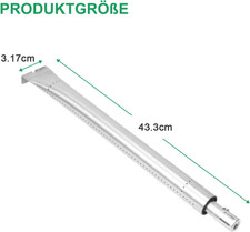 Grillbrenner Aus Edelstahl – Rund, Ø 19 Cm, 28 Cm Lang, Für Gasgrills