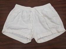 Old Navy Womens White Linen Blend Pull On Shorts Size L Elastic Waist Casual