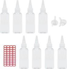 8 Pcs 60ml/2oz Clear Plastic Squeeze Bottles with Caps  Reusable Small Squeeze