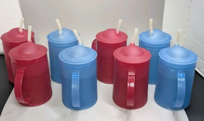 #ad #ad Rare Kmart Deadstock: Lot of 8 Y2K Retro Freezer Slushy Mugs Lids Straws New NOS $89.00
