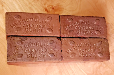 #ad Antique Brick Paver Metropolitan Canton O Block Diamond Lug Authentic Reclaimed $16.00