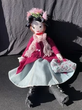 Handmade Mary Poppins Inspired Rag Doll 18” Edwardian Outfit Collector’s Display