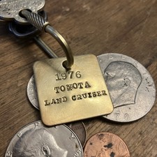 1976 TOYOTA Land Cruiser Solid Brass Key Fob ‘76