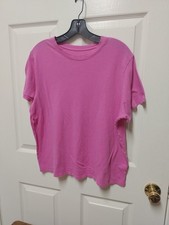 Women's T-Shirt Pink - 50 Cotton - Short Sleeve - Round Neck
