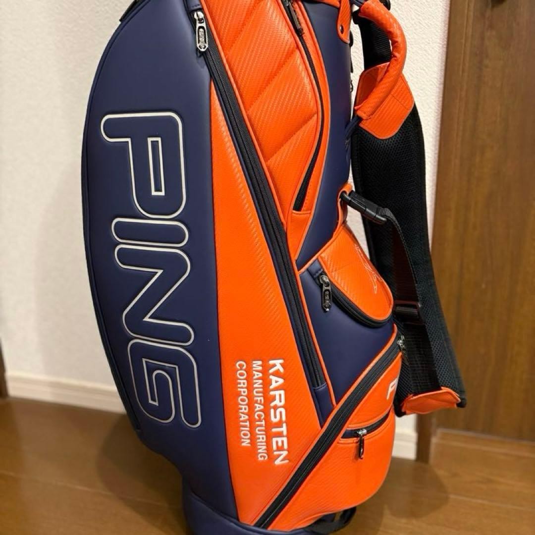 PING 9 Orange/Navy cart bag golf carry caddy bag rare japan used