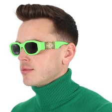 Versace Gray Geometric Unisex Sunglasses VE4361 531987 53 VE4361 531987 53