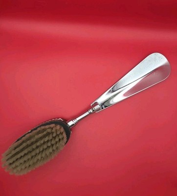  Vintage SWANK Folding Shoe Horn & Clothes Brush Combo