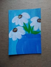 ACEO Original Acrylic Painting Landscape Miniature Art Card Scenery Flowers 4