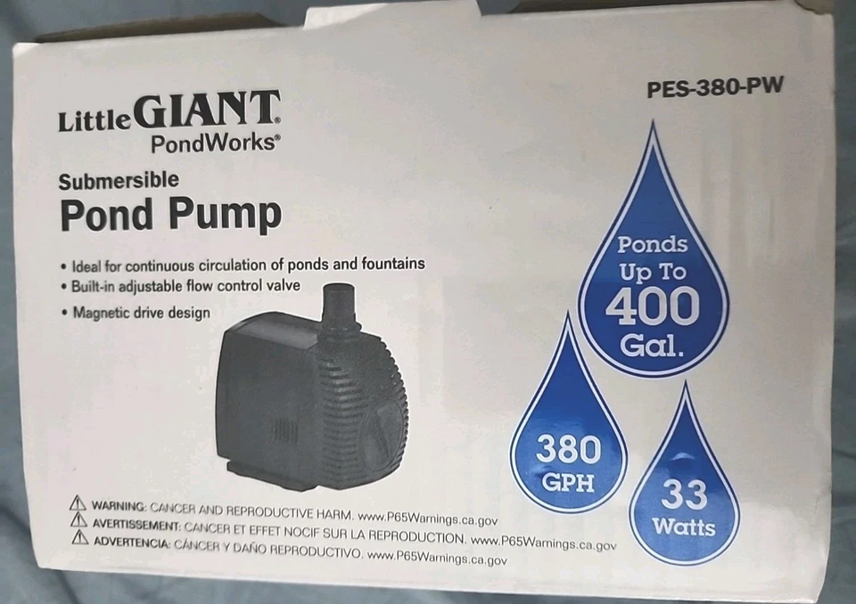 Bomba sumergible para estanque - Little Giant PondWorks PES-380-PW - NUEVA Foto 4 de 4