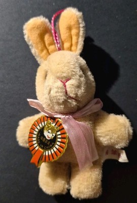 Vintage Mini 5” Bunny Rabbit PURE WOOL Pink Shanghai Doll Factory